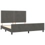 Bed frame with dark gray velvet headboard 160x200 cm by , Beds and slatted bases - Ref: Foro24-3125703, Price: 238,77 €, Disc...