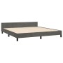 Bed frame with dark gray velvet headboard 160x200 cm by , Beds and slatted bases - Ref: Foro24-3125703, Price: 238,77 €, Disc...