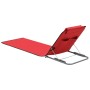 Estera de playa plegable 2 unidade acero y tela rojo de vidaXL, Tumbonas - Ref: Foro24-44329, Precio: 46,37 €, Descuento: %