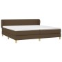 Box spring bed with dark brown fabric mattress 200x200 cm by , Beds and slatted bases - Ref: Foro24-3126672, Price: 588,51 €,...