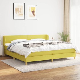 Cama box spring con colchón tela verde 200x200 cm de , Camas y somieres - Ref: Foro24-3126756, Precio: 567,99 €, Descuento: %