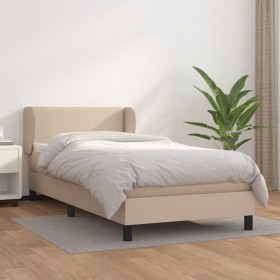 Cama box spring con colchón cuero sintético capuchino 80x200 cm de , Camas y somieres - Ref: Foro24-3127222, Precio: 312,99 €...