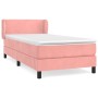 Box spring bed with pink velvet mattress 90x200 cm by , Beds and slatted bases - Ref: Foro24-3127414, Price: 321,00 €, Discou...