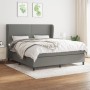 Box spring bed with dark gray fabric mattress 160x200 cm by , Beds and slatted bases - Ref: Foro24-3127894, Price: 549,68 €, ...