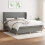 Cama box spring con colchón tela gris oscuro 180x200 cm de , Camas y somieres - Ref: Foro24-3128462, Precio: 629,08 €, Descue...