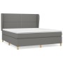 Cama box spring con colchón tela gris oscuro 180x200 cm de , Camas y somieres - Ref: Foro24-3128462, Precio: 629,08 €, Descue...