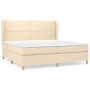 Box spring bed with cream fabric mattress 200x200 cm by , Beds and slatted bases - Ref: Foro24-3128474, Price: 662,11 €, Disc...