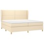 Box spring bed with cream fabric mattress 200x200 cm by , Beds and slatted bases - Ref: Foro24-3128474, Price: 682,20 €, Disc...