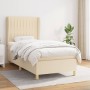 Box spring bed with cream fabric mattress 80x200 cm by , Beds and slatted bases - Ref: Foro24-3128642, Price: 329,27 €, Disco...