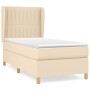 Cama box spring con colchón tela color crema 80x200 cm de , Camas y somieres - Ref: Foro24-3128642, Precio: 336,27 €, Descuen...