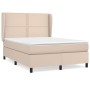 Box spring bed with cappuccino synthetic leather mattress 140x200cm by , Beds and slatted bases - Ref: Foro24-3128978, Price:...