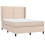 Box spring bed with cappuccino synthetic leather mattress 140x200cm by , Beds and slatted bases - Ref: Foro24-3128978, Price:...