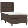 Cama box spring con colchón cuero sintético marrón 90x200 cm de , Camas y somieres - Ref: Foro24-3128952, Precio: 397,26 €, D...