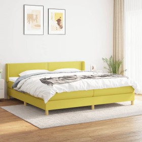 Cama box spring con colchón tela verde 200x200 cm de , Camas y somieres - Ref: Foro24-3130224, Precio: 529,67 €, Descuento: %