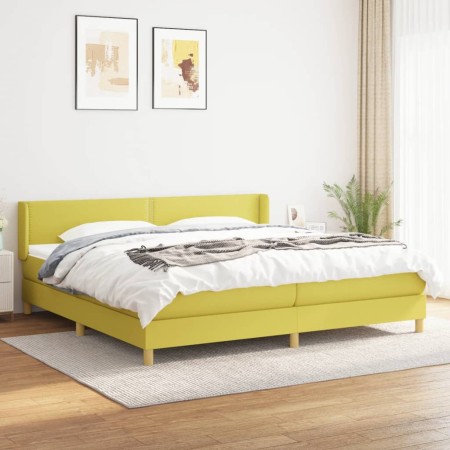 Cama box spring con colchón tela verde 200x200 cm de , Camas y somieres - Ref: Foro24-3130224, Precio: 564,99 €, Descuento: %