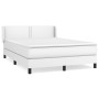 Box spring bed with white synthetic leather mattress 140x190 cm by , Beds and slatted bases - Ref: Foro24-3130716, Price: 461...