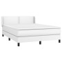 Cama box spring con colchón cuero sintético blanco 140x190 cm de , Camas y somieres - Ref: Foro24-3130716, Precio: 459,22 €, ...