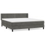 Box spring bed with dark gray velvet mattress 160x200 cm by , Beds and slatted bases - Ref: Foro24-3130908, Price: 484,02 €, ...