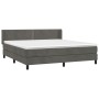 Box spring bed with dark gray velvet mattress 160x200 cm by , Beds and slatted bases - Ref: Foro24-3130908, Price: 484,02 €, ...