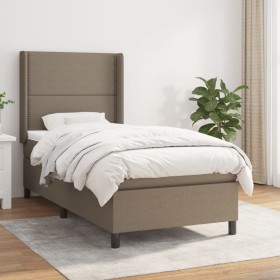 Box spring bed with taupe gray fabric mattress 90x200 cm by , Beds and slatted bases - Ref: Foro24-3131325, Price: 377,67 €, ...