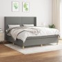 Cama box spring con colchón tela gris oscuro 180x200 cm de , Camas y somieres - Ref: Foro24-3131930, Precio: 634,33 €, Descue...