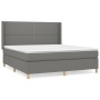 Cama box spring con colchón tela gris oscuro 180x200 cm de , Camas y somieres - Ref: Foro24-3131930, Precio: 634,33 €, Descue...