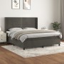 Box spring bed with dark gray velvet mattress 160x200 cm by , Beds and slatted bases - Ref: Foro24-3132628, Price: 559,69 €, ...