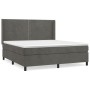 Box spring bed with dark gray velvet mattress 160x200 cm by , Beds and slatted bases - Ref: Foro24-3132628, Price: 559,69 €, ...