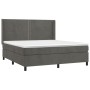 Box spring bed with dark gray velvet mattress 160x200 cm by , Beds and slatted bases - Ref: Foro24-3132628, Price: 559,69 €, ...