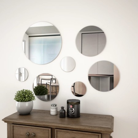 7-Piece Round Glass Wall Mirror Set by vidaXL, Mirrors - Ref: Foro24-245692, Price: 14,36 €, Discount: %