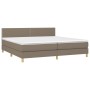 Cama box spring con colchón LED tela gris taupe 200x200 cm de , Camas y somieres - Ref: Foro24-3133665, Precio: 603,95 €, Des...