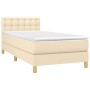 Cama box spring con colchón y LED tela crema 80x200 cm de , Camas y somieres - Ref: Foro24-3133994, Precio: 280,84 €, Descuen...