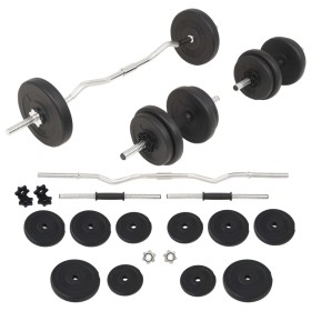 Barbell and weight set 30 kg by vidaXL, free weight - Ref: Foro24-91400, Price: 84,45 €, Discount: %