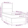 Boxspringbett-Matratze und LED-Leuchten aus dunkelbraunem Stoff, 90 x 190 cm von , Betten und Lattenroste - Ref: Foro24-31353...