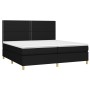 Box spring bed mattress and LED lights black fabric 200x200 cm by , Beds and slatted bases - Ref: Foro24-3135383, Price: 685,...