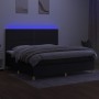 Boxspringbettmatratze und LED-Leuchten aus schwarzem Stoff 200x200 cm von , Betten und Lattenroste - Ref: Foro24-3135383, Pre...