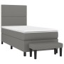 Box spring bed with dark gray fabric mattress 90x190 cm by , Beds and slatted bases - Ref: Foro24-3136478, Price: 386,18 €, D...