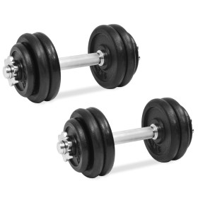 Cast iron dumbbell set 18 pieces 30 kg by vidaXL, free weight - Ref: Foro24-91410, Price: 100,99 €, Discount: %