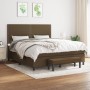 Cama box spring con colchón tela marrón oscuro 180x200 cm de , Camas y somieres - Ref: Foro24-3136536, Precio: 634,74 €, Desc...