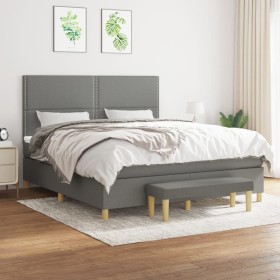 Box spring bed with dark gray fabric mattress 180x200 cm by , Beds and slatted bases - Ref: Foro24-3137094, Price: 671,68 €, ...