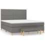 Box spring bed with dark gray fabric mattress 180x200 cm by , Beds and slatted bases - Ref: Foro24-3137094, Price: 672,52 €, ...