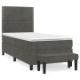 Cama box spring con colchón terciopelo gris oscuro 80x200 cm de , Camas y somieres - Ref: Foro24-3137750, Precio: 330,64 €, D...