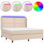 Boxspringbett LED Matratze Cappuccino Kunstleder 160x200cm von , Betten und Lattenroste - Ref: Foro24-3139336, Preis: 560,51 ...