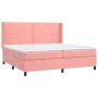 Box spring bed with mattress and LED pink velvet 200x200 cm by , Beds and slatted bases - Ref: Foro24-3139528, Price: 639,96 ...