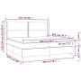 Cama box spring colchón y LED terciopelo rosa 200x200 cm de , Camas y somieres - Ref: Foro24-3139528, Precio: 639,96 €, Descu...