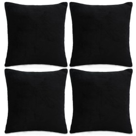 Fabric cushion covers 40x40 cm black 4 units by vidaXL, Cushions - Ref: Foro24-132933, Price: 23,99 €, Discount: %