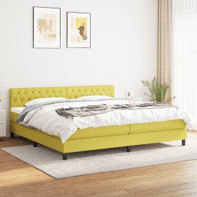 Box spring bed with green fabric mattress 200x200 cm by , Beds and slatted bases - Ref: Foro24-3140328, Price: 591,99 €, Disc...