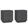 Bedside tables 2 pcs solid gray pine wood 40x34x45 cm by vidaXL, Nightstands - Ref: Foro24-818330, Price: 94,45 €, Discount: %