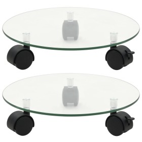 Wheeled support for round tempered glass pots 28cm 2 units by vidaXL, Pot stands - Ref: Foro24-245691, Price: 21,99 €, Discou...