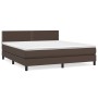 Cama box spring con colchón cuero sintético marrón 180x200 cm de , Camas y somieres - Ref: Foro24-3141080, Precio: 561,52 €, ...